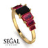 Emerald Cut Black Diamond Geometrical Ring - Briella No. 52 image 3