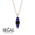 Emerald Cut Black Diamond Stairs Necklace - Briella No. 68 image 8