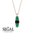 Emerald Cut Black Diamond Stairs Necklace - Briella No. 23 image 8
