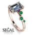Emerald Cut Diamond Ring With Bezel - Alina No. 17 image 2