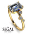 Emerald Cut Diamond Ring With Bezel - Alina No. 1 image 2
