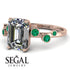 Emerald Cut Diamond Ring With Bezel - Alina No. 17 image 3