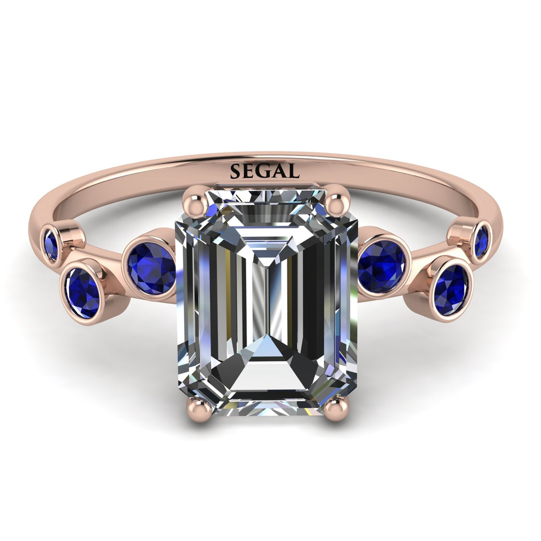 Emerald Cut Diamond Ring With Bezel - Alina No. 62