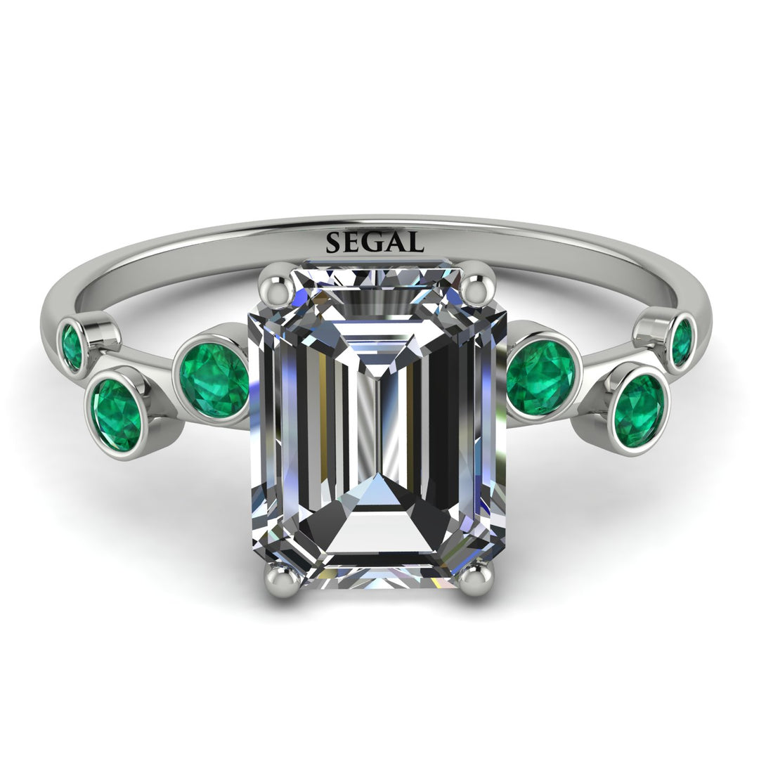Emerald Cut Diamond Ring With Bezel - Alina No. 18