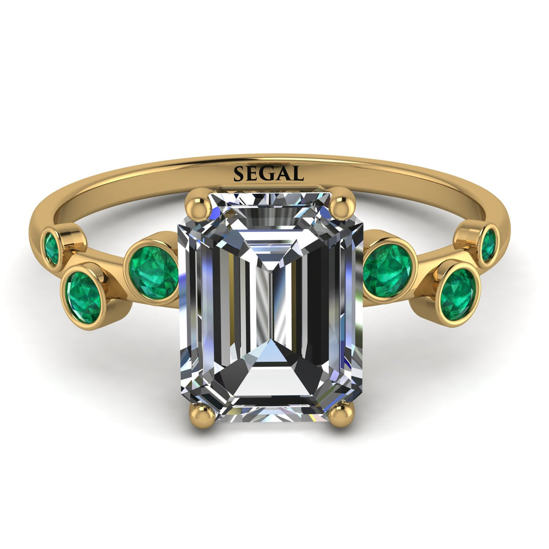 Emerald Cut Diamond Ring With Bezel - Alina No. 16