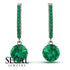 Emerald Dangle Earrings With Hidden Halo - Adaline No. 21 image 10