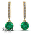 Emerald Dangle Earrings With Hidden Halo - Adaline No. 4 image 10
