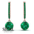 Emerald Dangle Earrings With Hidden Halo - Adaline No. 20 image 10