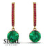 Emerald Dangle Earrings With Hidden Halo - Adaline No. 49 image 10