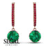 Emerald Dangle Earrings With Hidden Halo - Adaline No. 50 image 10