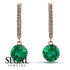 Emerald Dangle Earrings With Hidden Halo - Adaline No. 5 image 10