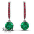 Emerald Dangle Earrings With Hidden Halo - Adaline No. 51 image 10