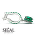 Emerald Dangle Earrings With Hidden Halo - Adaline No. 21 image 2