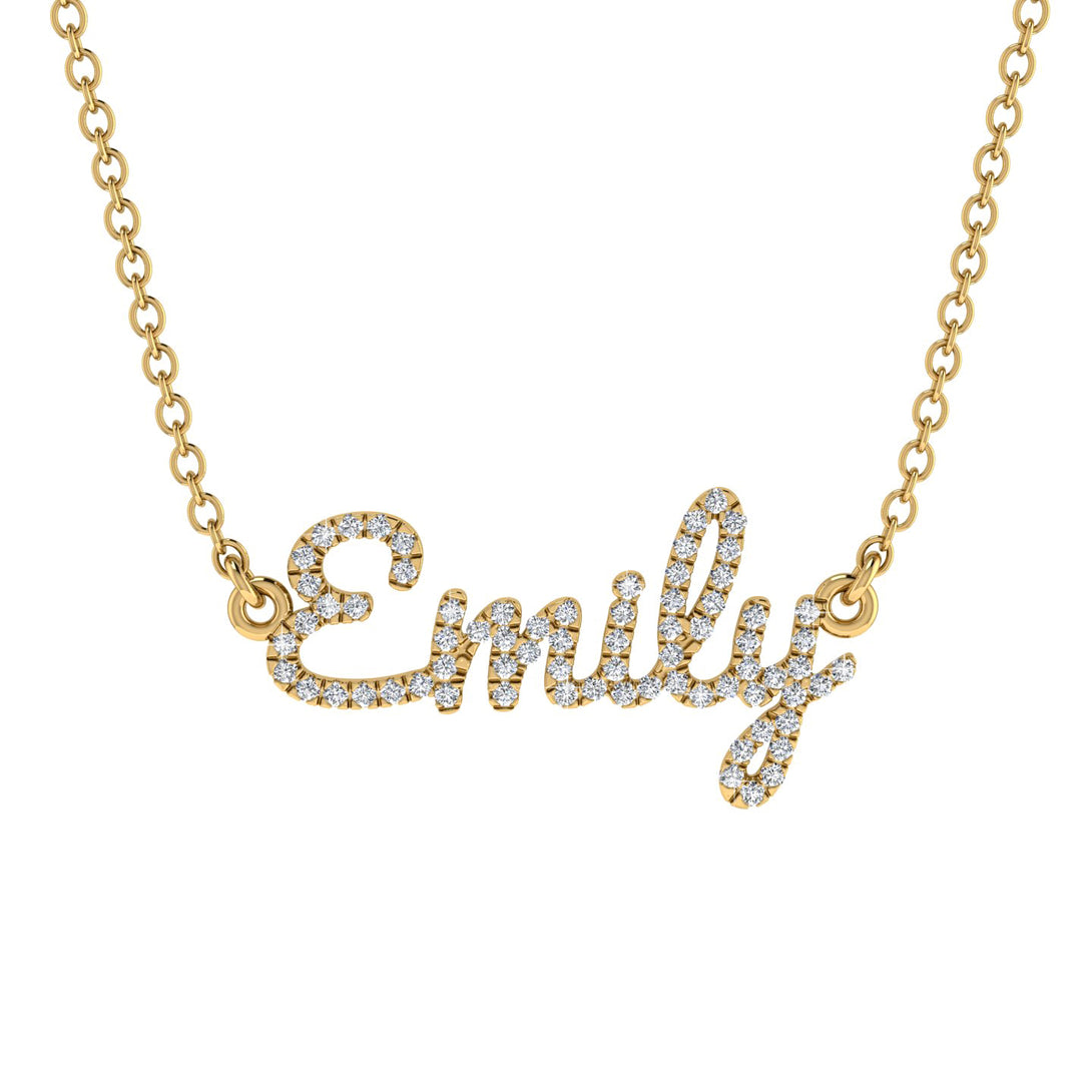 Diamond Gold Name Necklace - Emily