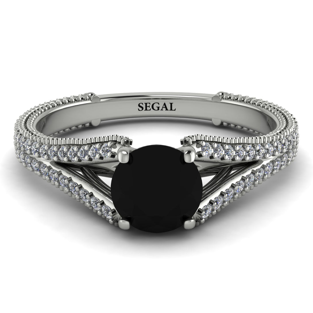 The Royal Queen Black Diamond Ring With Diamonds- Eva no. 6