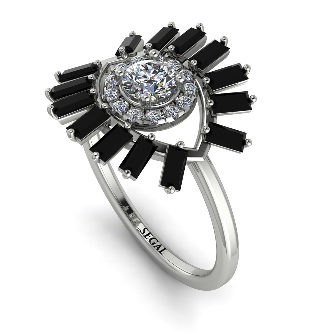 Halo Baguette Diamond Ring - Diana No. 33