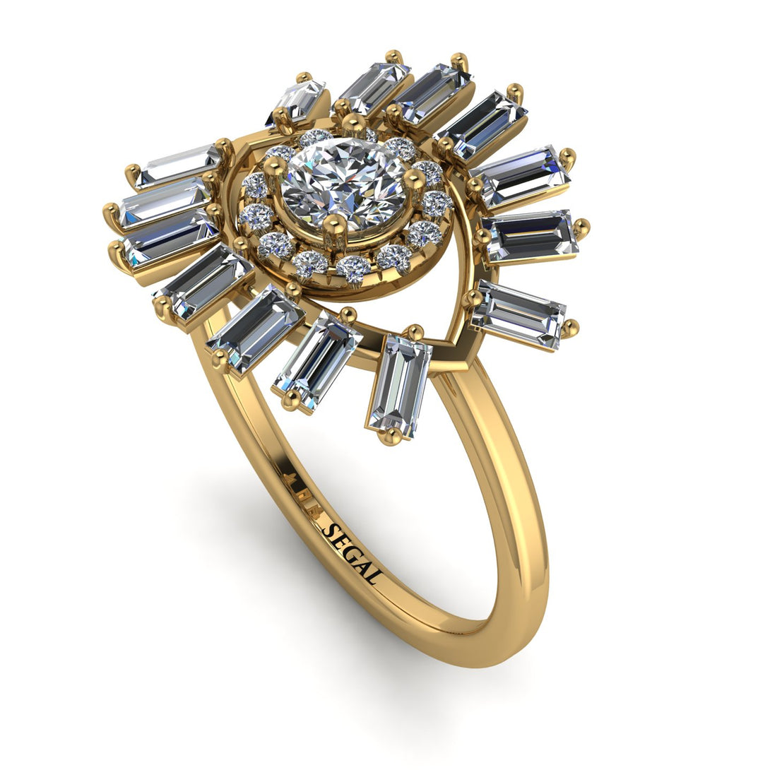 Halo Baguette Diamond Ring - Diana No. 1