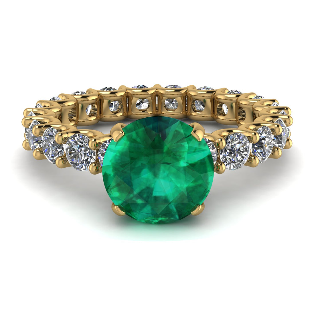 Fancy Emerald Engagement Ring - River No. 4