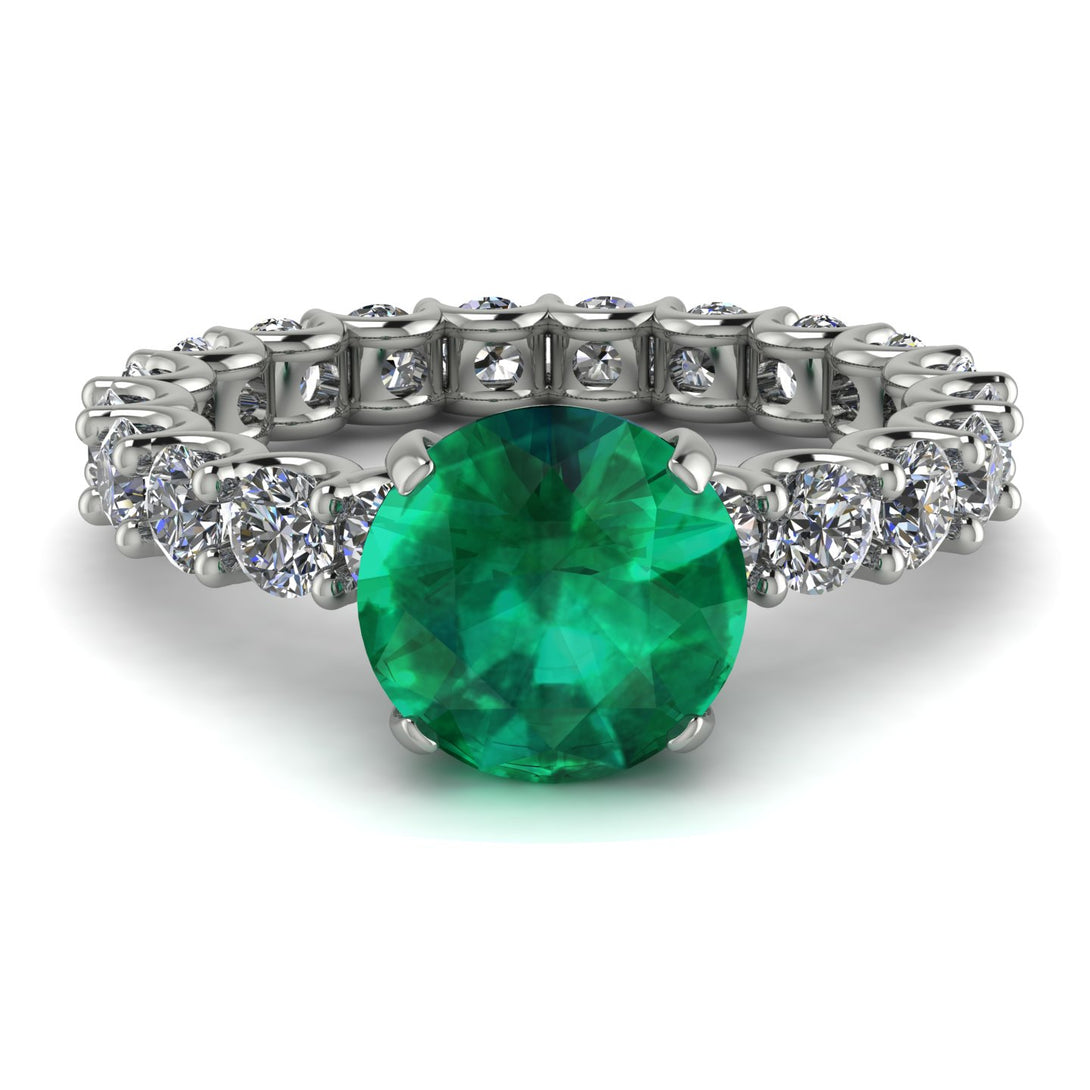 Fancy Emerald Engagement Ring - River No. 6