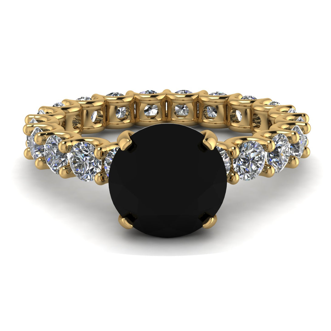 Fancy Black Diamond Engagement Ring - River No. 7