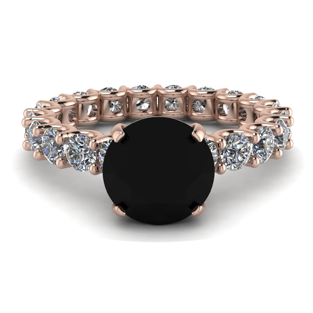 Fancy Black Diamond Engagement Ring - River No. 8