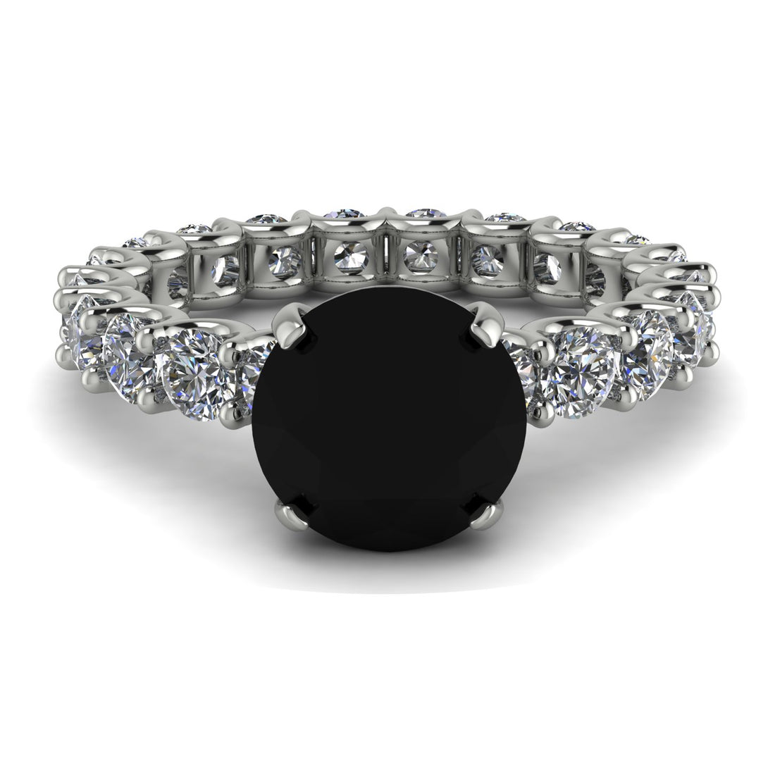 Fancy Black Diamond Engagement Ring - River No. 9