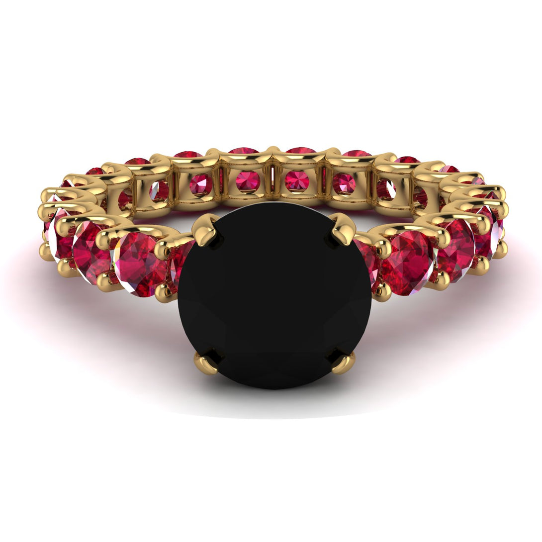Fancy Black Diamond Engagement Ring - River No. 52