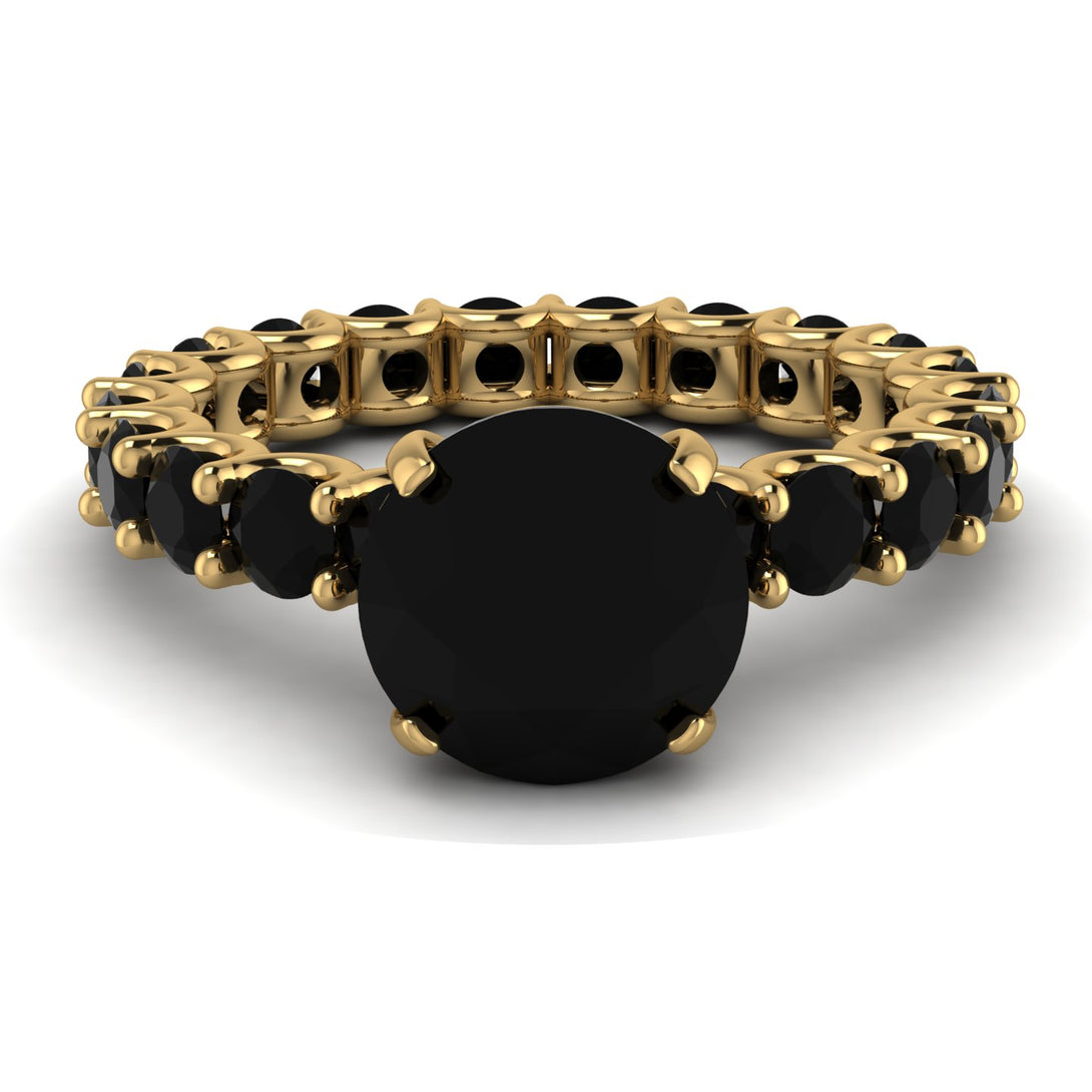 Fancy Black Diamond Engagement Ring - River No. 37