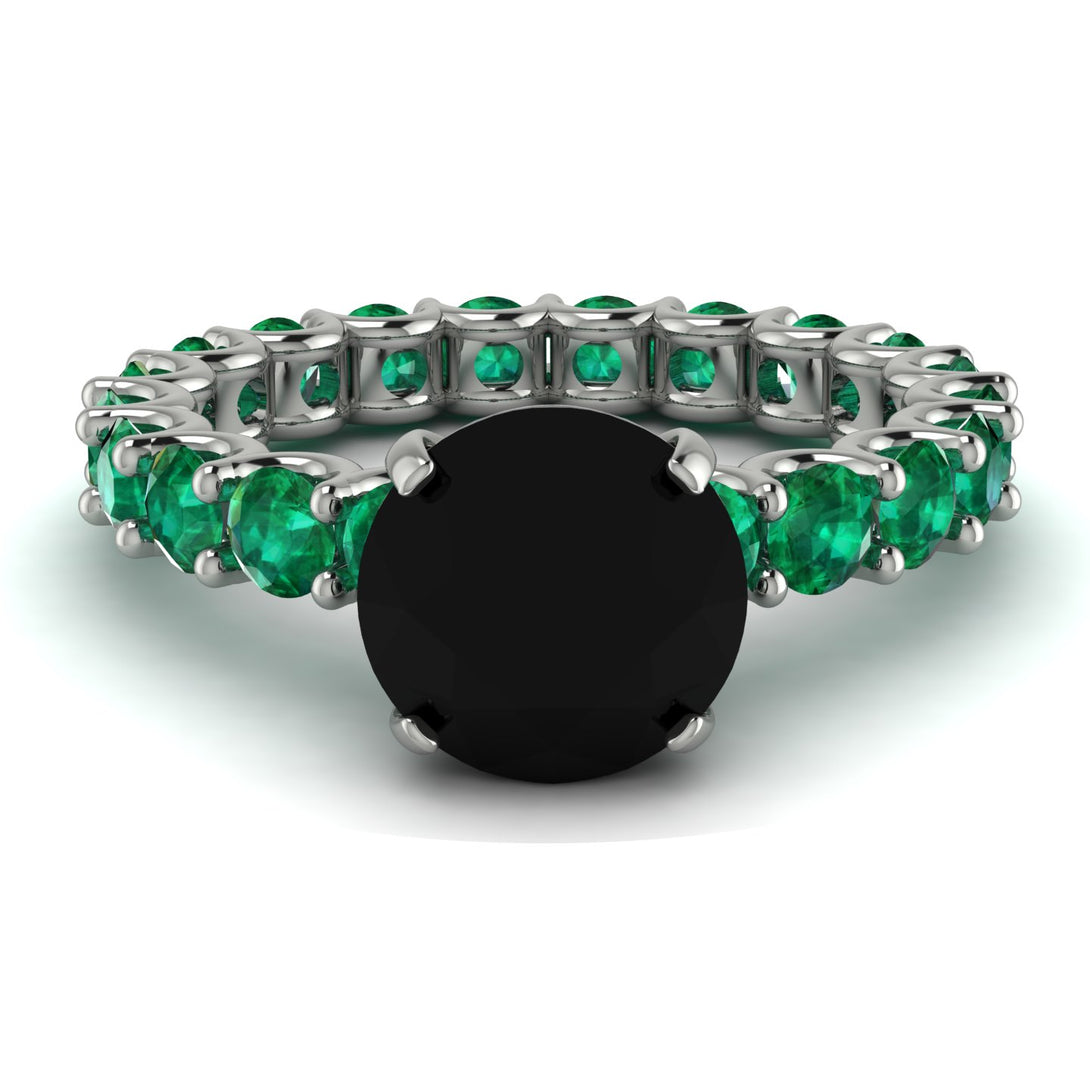 Fancy Black Diamond Engagement Ring - River No. 24