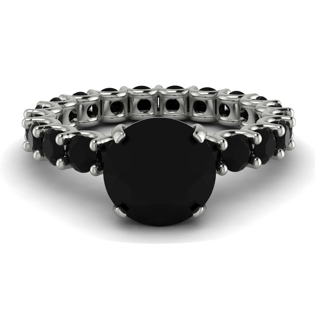 Fancy Black Diamond Engagement Ring - River No. 39