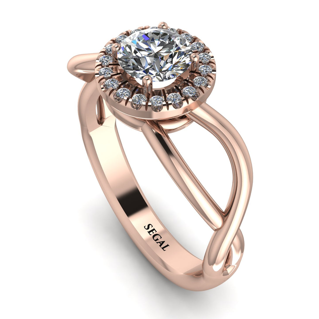 Split Shank Halo Diamond Engagement Ring - Adriana No. 2