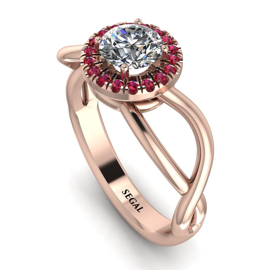 Split Shank Halo Diamond Engagement Ring - Adriana No. 47