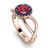 Split Shank Halo Ruby Engagement Ring - Adriana No. 71 image 1