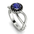 Split Shank Halo Sapphire Engagement Ring - Adriana No. 45 image 1