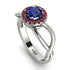 Split Shank Halo Sapphire Engagement Ring - Adriana No. 60 image 1