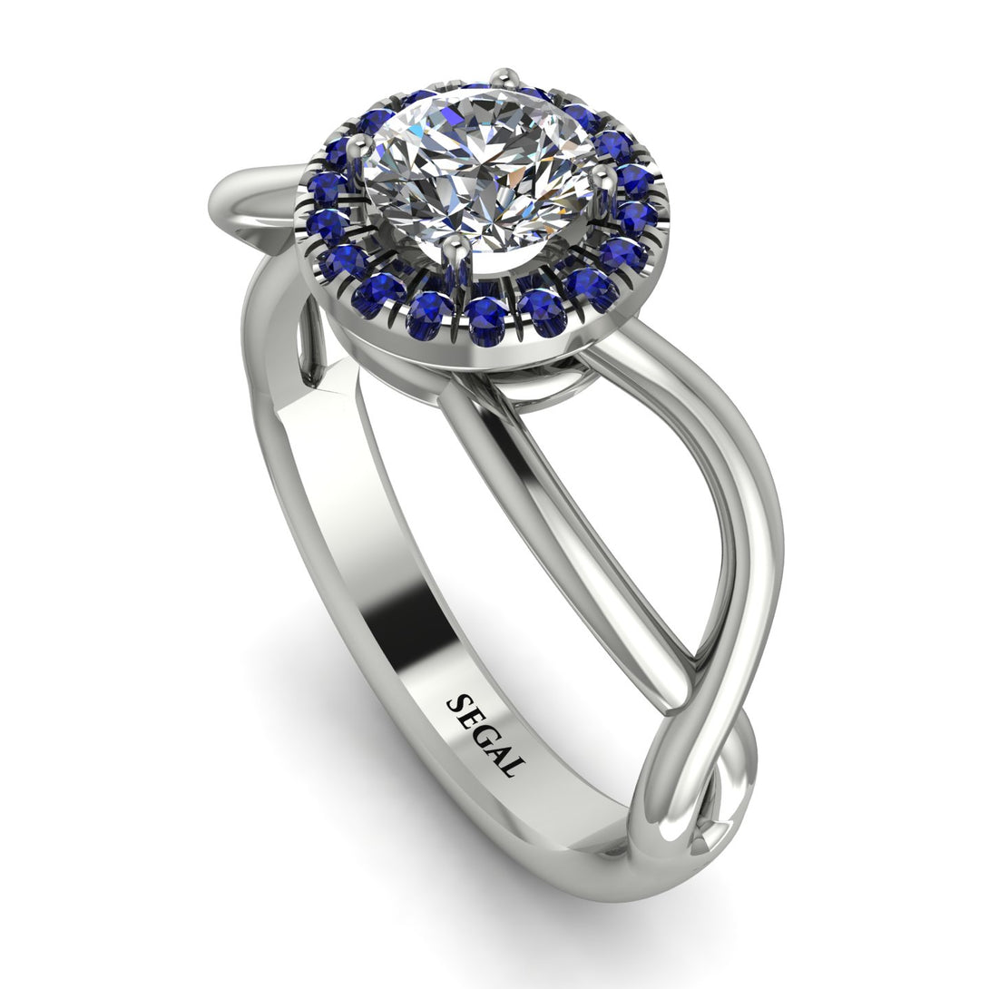 Split Shank Halo Diamond Engagement Ring - Adriana No. 63