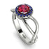 Split Shank Halo Ruby Engagement Ring - Adriana No. 72 image 1