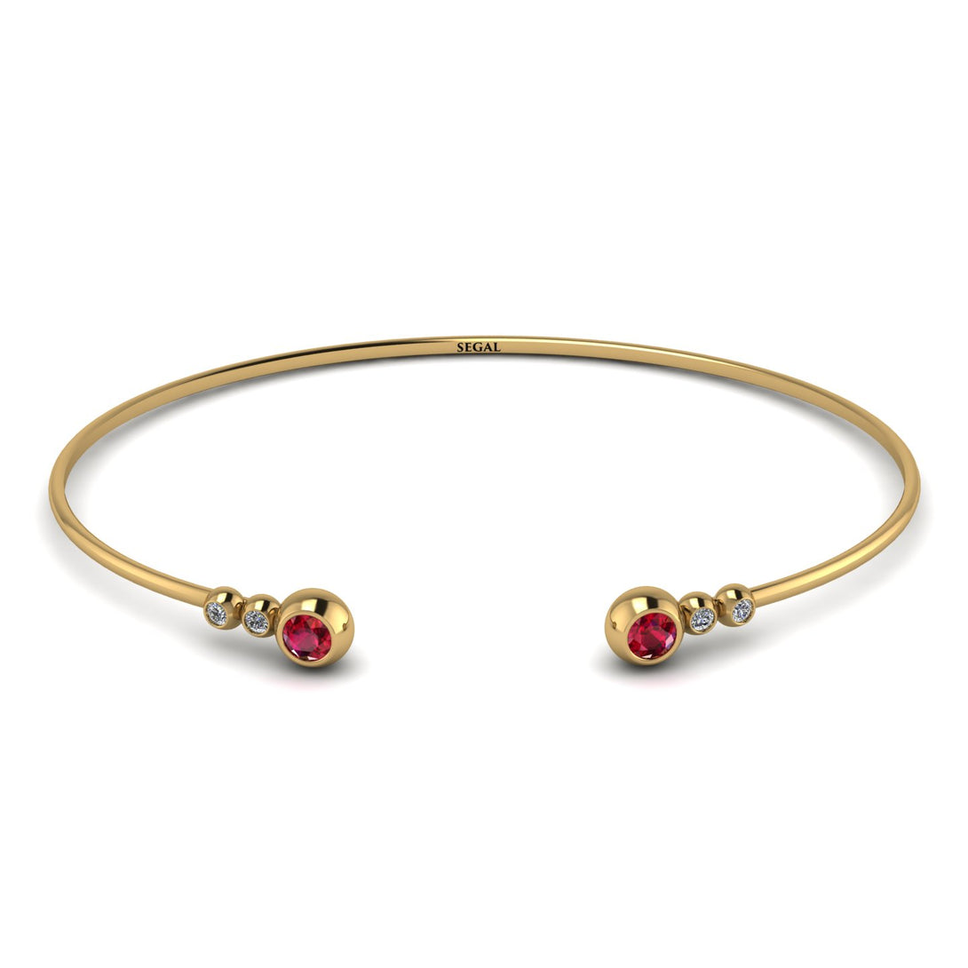 Geometric Bezel Ruby Bracelet - Josie No. 10