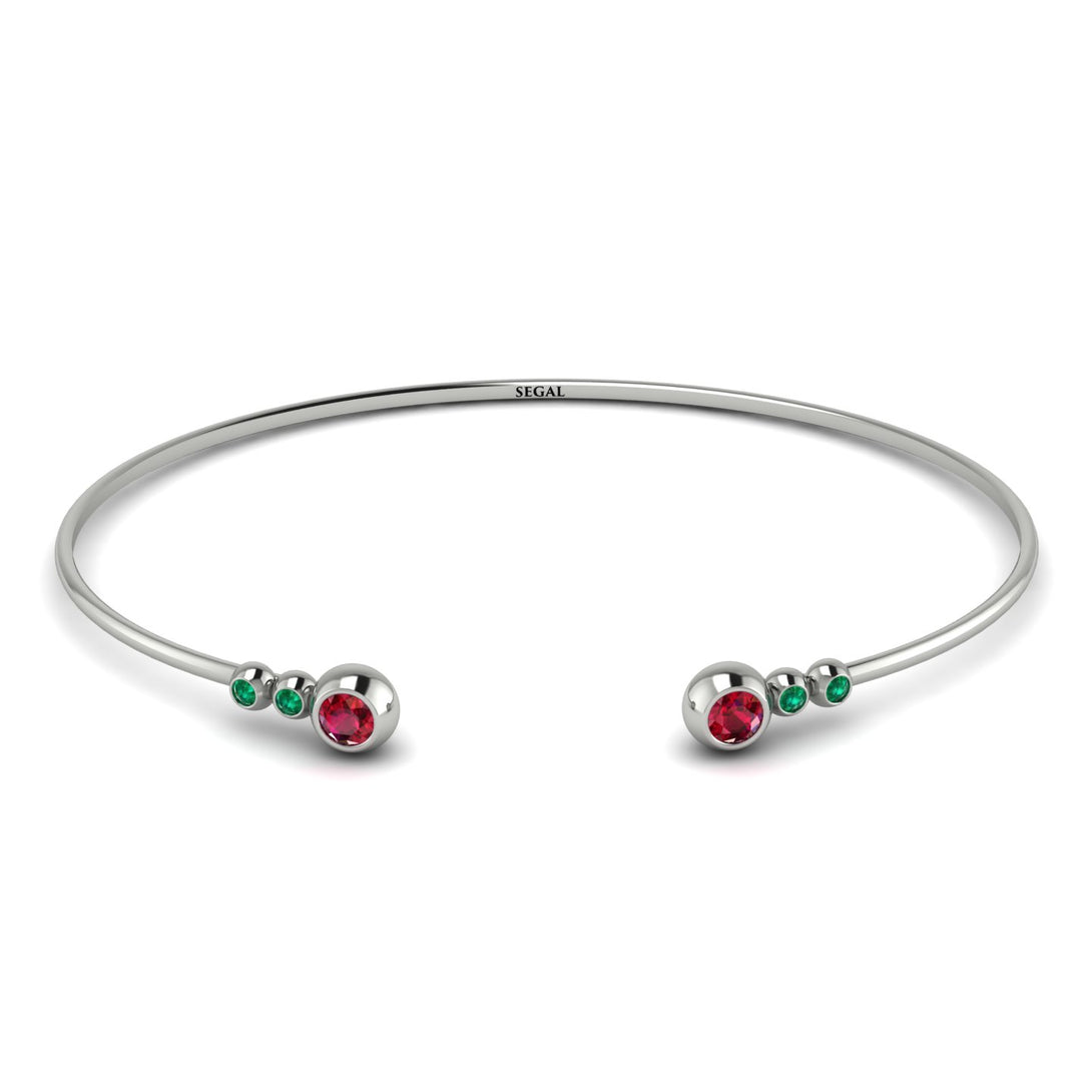 Geometric Bezel Ruby Bracelet - Josie No. 27