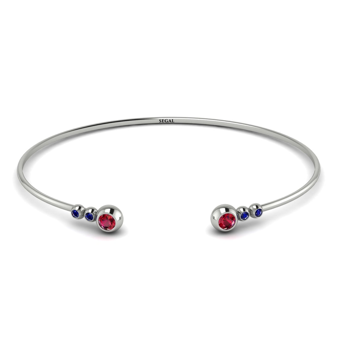 Geometric Bezel Ruby Bracelet - Josie No. 72