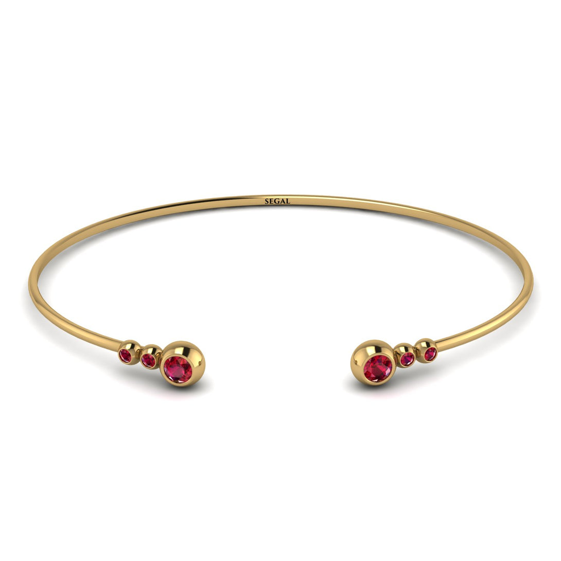 Geometric Bezel Ruby Bracelet - Josie No. 55