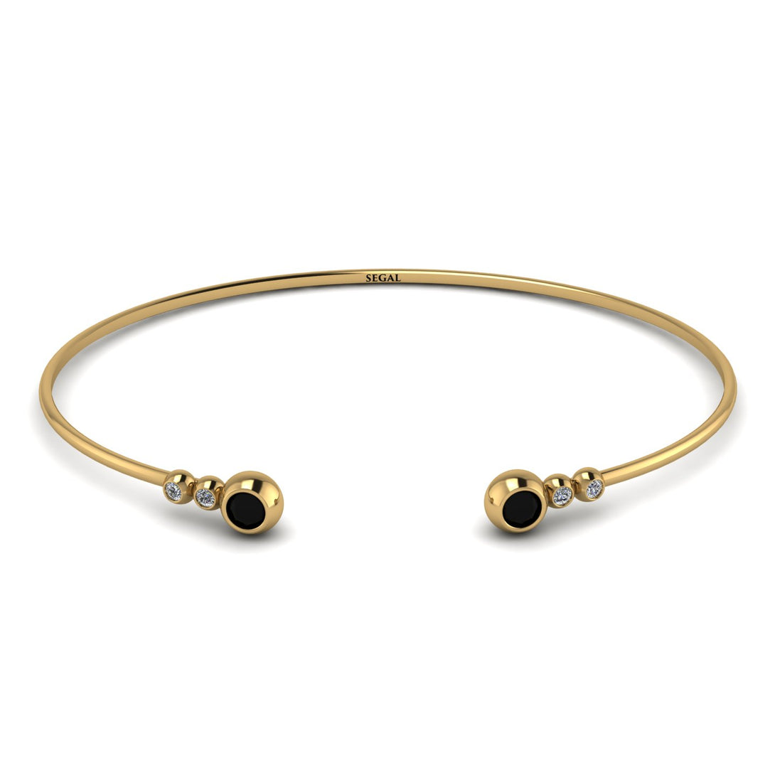 Geometric Bezel Black Diamond Bracelet - Josie No. 7