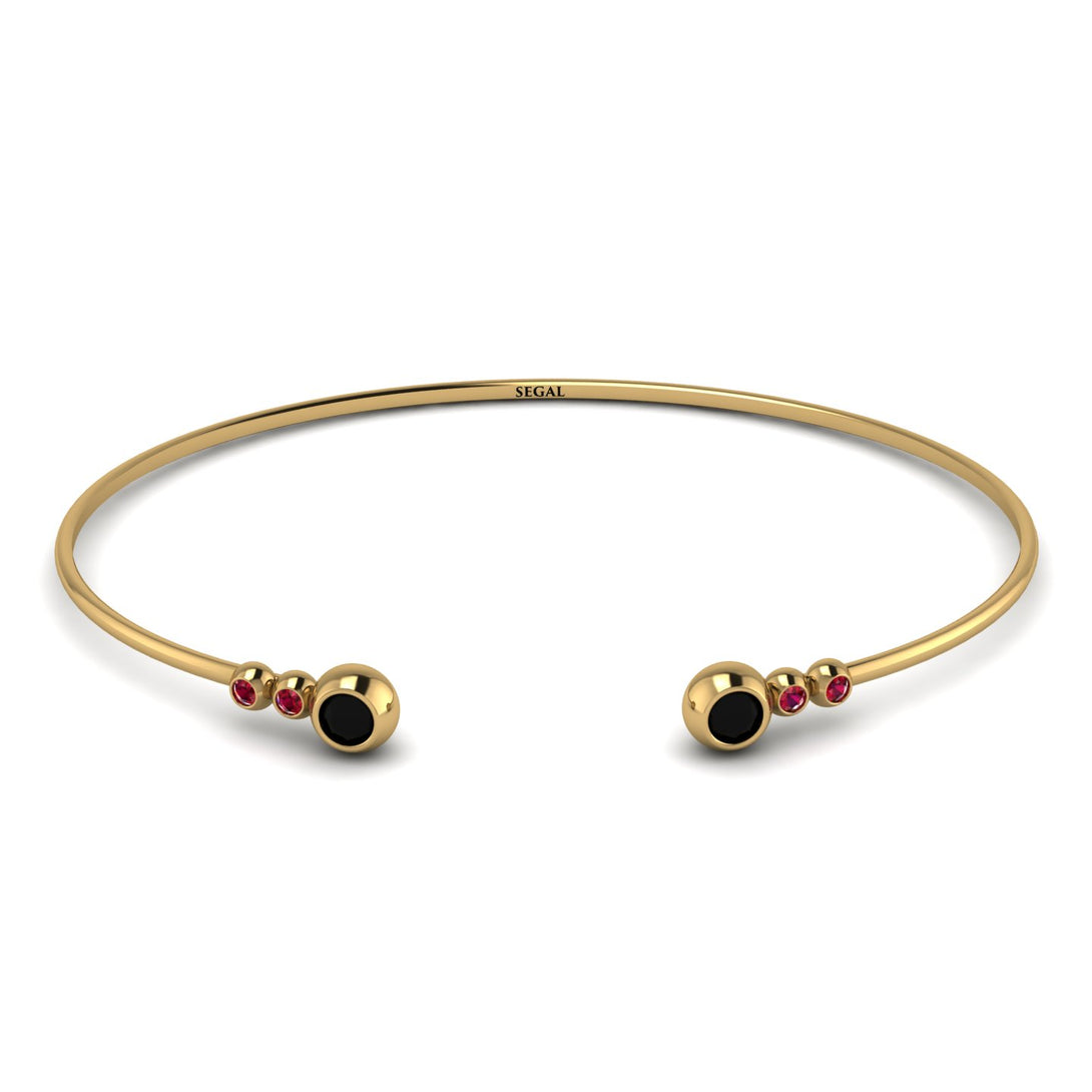 Geometric Bezel Black Diamond Bracelet - Josie No. 52