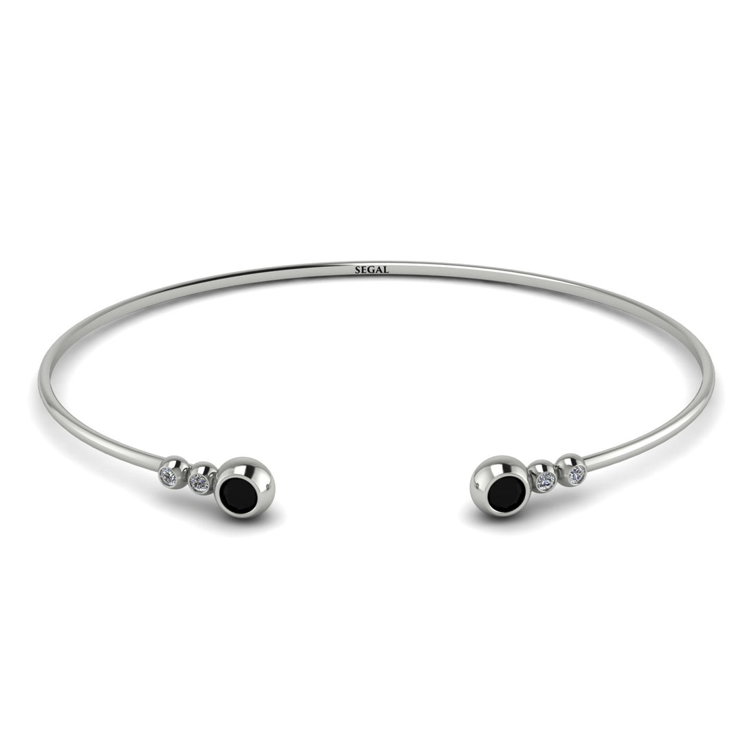 Geometric Bezel Black Diamond Bracelet - Josie No. 9