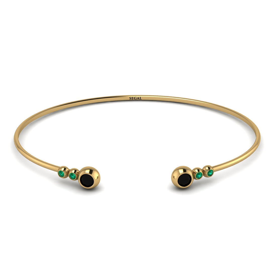 Geometric Bezel Black Diamond Bracelet - Josie No. 22