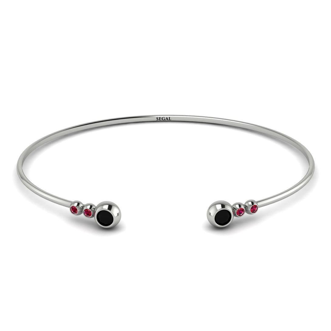 Geometric Bezel Black Diamond Bracelet - Josie No. 54
