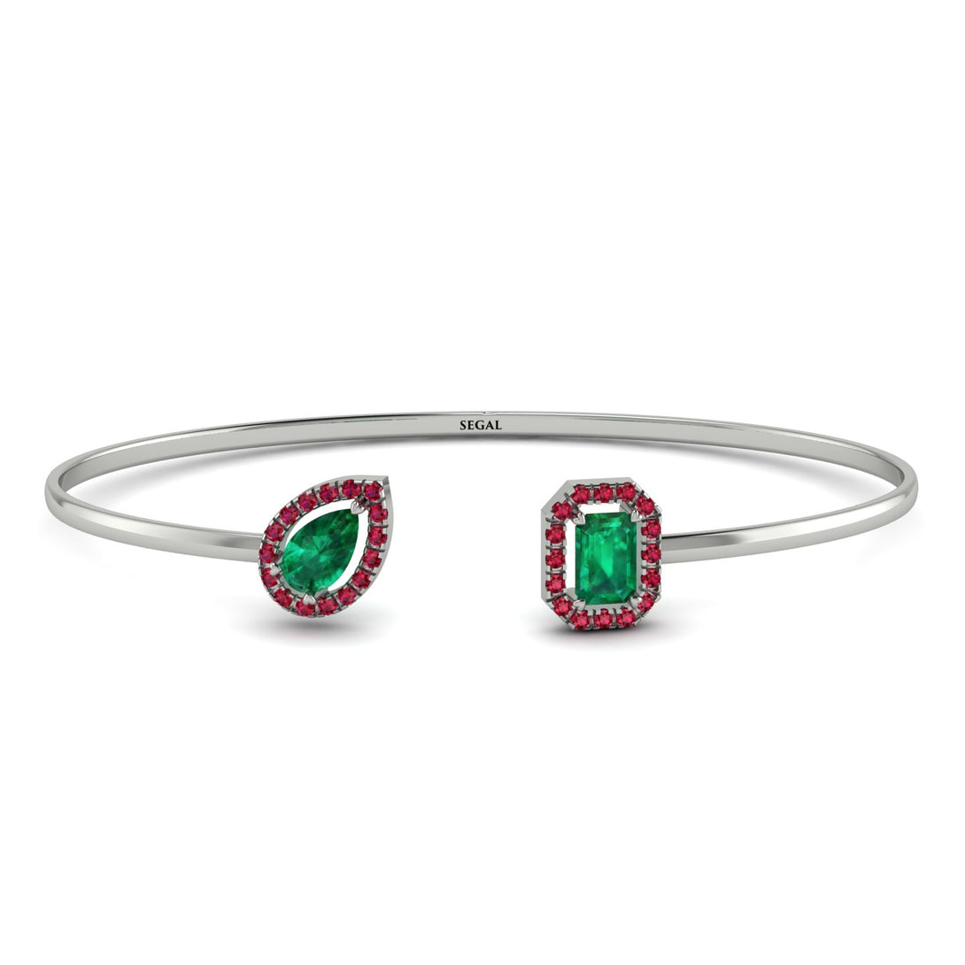 Geometric Pearl And Emerald Emerald Bracelet - Catherine No. 51