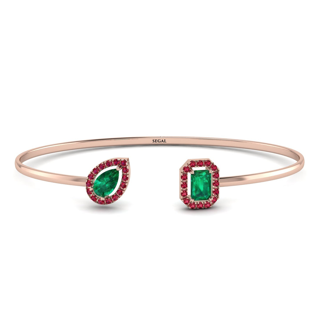 Geometric Pearl And Emerald Emerald Bracelet - Catherine No. 50