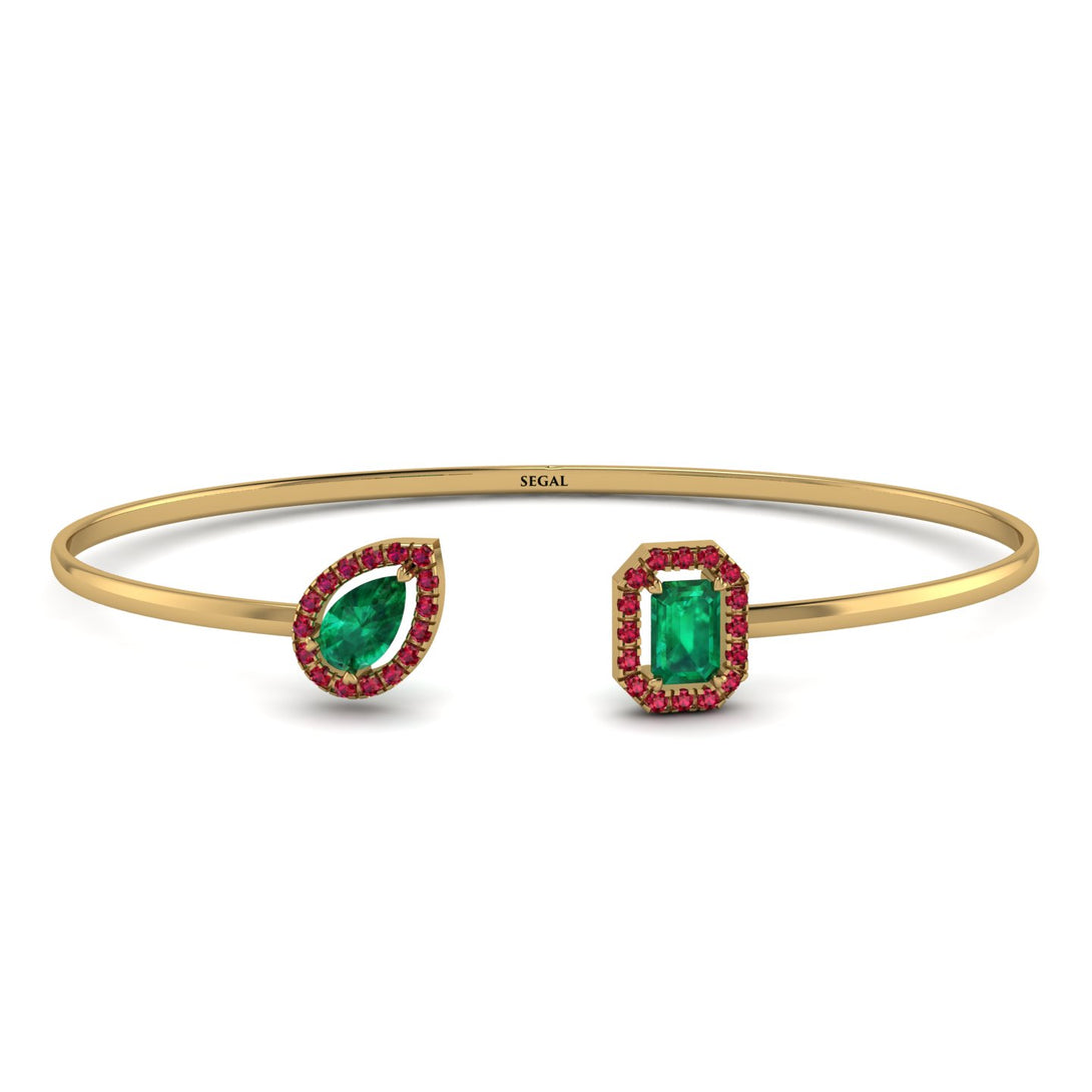 Geometric Pearl And Emerald Emerald Bracelet - Catherine No. 49