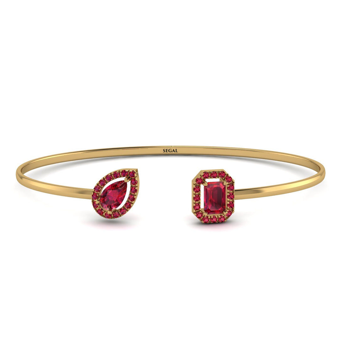 Geometric Pearl And Emerald Ruby Bracelet - Catherine No. 55